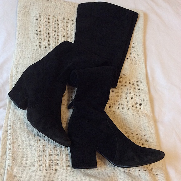 Knee High Black Boots (with square heel) - Picture 5 of 6